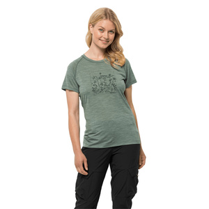 Koszulka z wełną merino KAMMWEG GRAPHIC S/S WOMEN