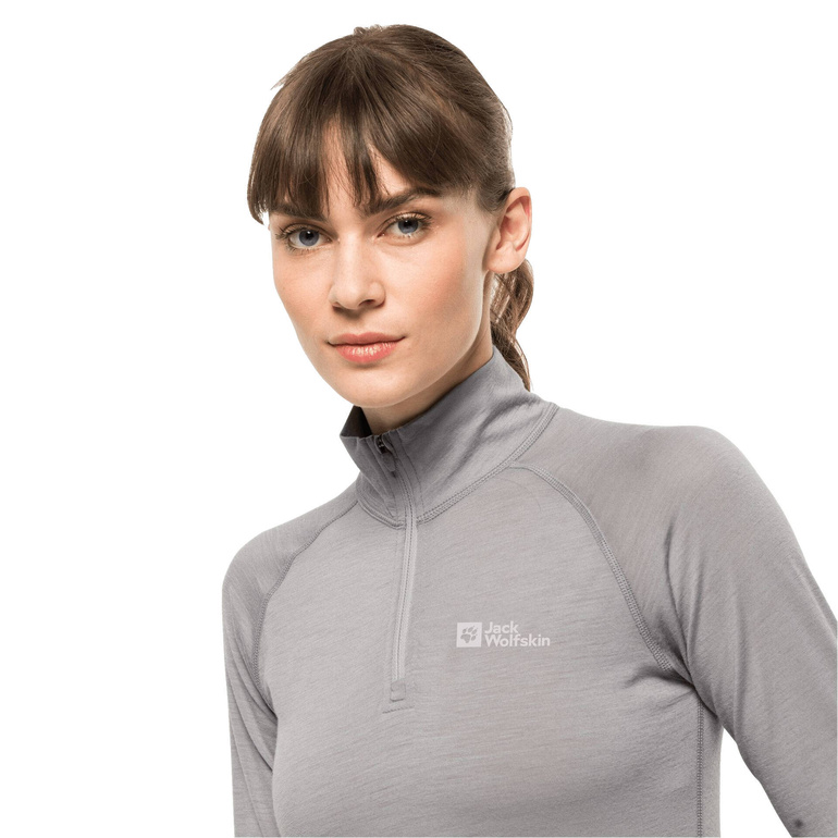 Koszulka z wełną merino ALPSPITZE WOOL LONGSLEEVE HALF ZIP WOMEN